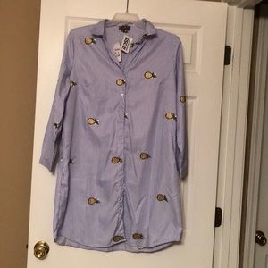 Blue and white striped pineapple dress